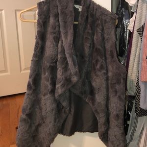 Grey Fake Fur Vest